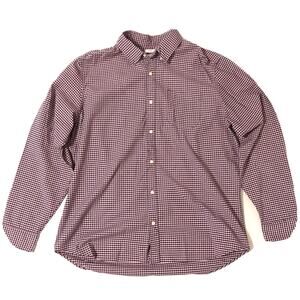 Gap long sleeve Shirt XL Button Front red black Checked Cotton Blend Casual.